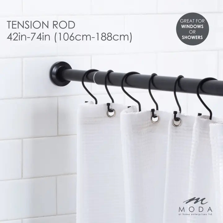 DRAPER SHOWER CURTAIN TENSION ROD- BLACK