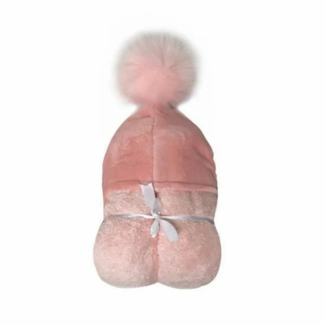 POMPOM HOODED TOWEL PINK - SHEET SIZE
