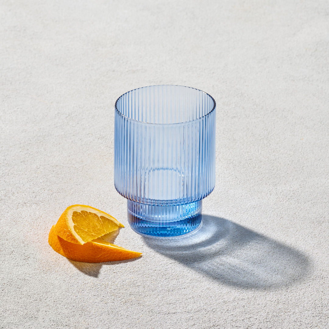 MALIBU RIBBED ROCKS GLASS 11 OZ 6PK