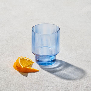 MALIBU RIBBED ROCKS GLASS 11 OZ 6PK