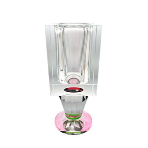 CRYSTAL VASE WITH COLOR BASE