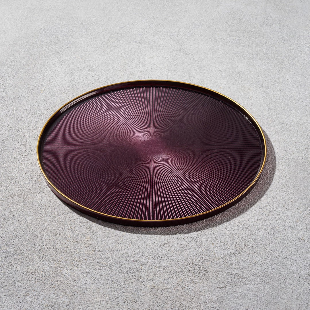 DOMO GLASS CHARGER WITH GOLD RIM & LIP 13