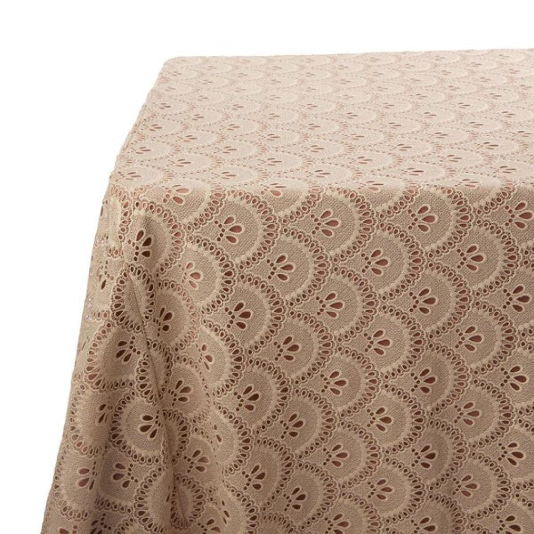 PENDANT LACE TAUPE TABLECLOTH