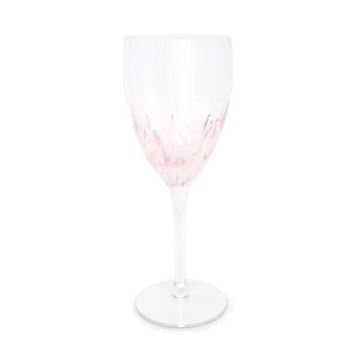 6 OPTIC WINE GLASSES GRADIENT PINK - 8.5"H