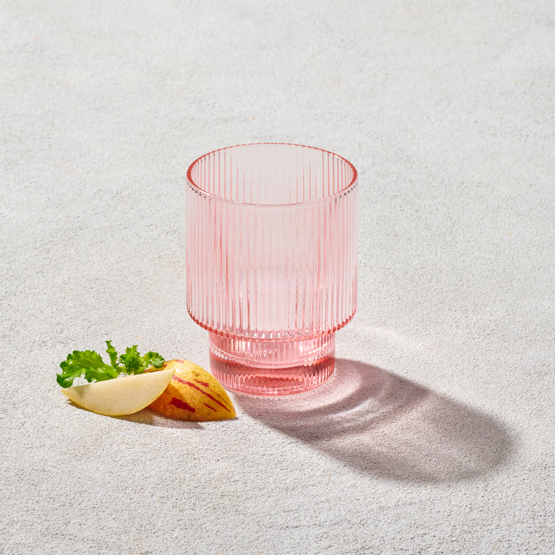 MALIBU RIBBED ROCKS GLASS 11 OZ 6PK