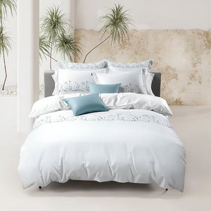 OPULENT DESIGN BOTANICAL AQUA LINEN SET
