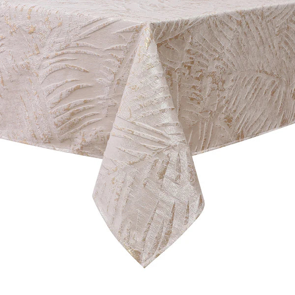 JACQUARD LEAVES GOLD TABLECLOTH