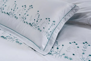 OPULENT DESIGN BOTANICAL AQUA LINEN SET