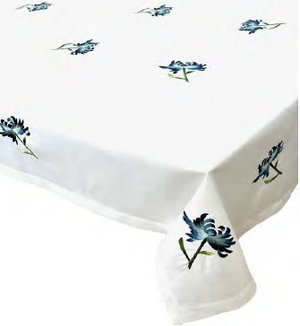 SPILLPROOF LINEN FLOWER TABLECLOTH