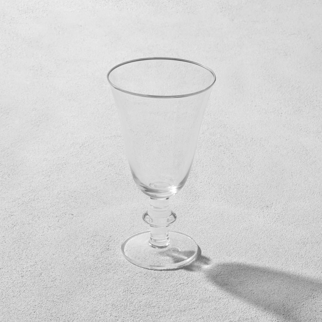 DESTO WATER GOBLET GLASS SILVER RIM 12 OZ