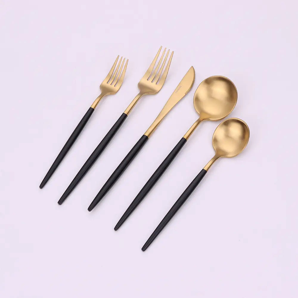 MORNE FLATWARE 20 PC SET GLD/BLK