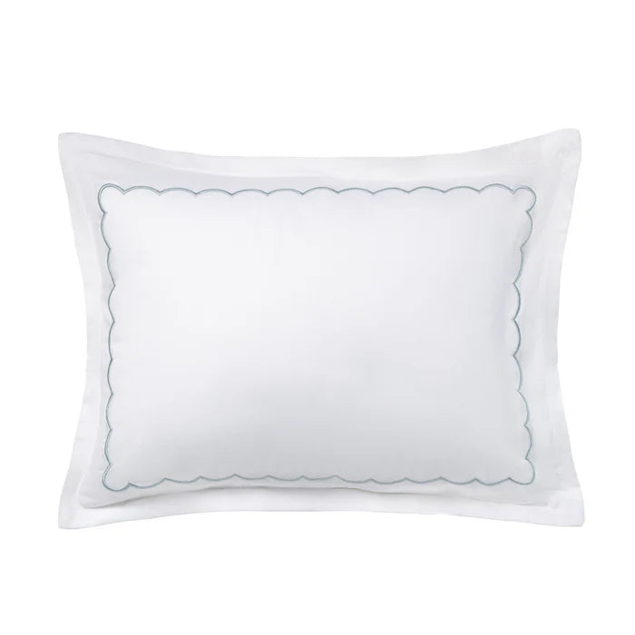 DH SCALLOP HOTEL LINEN SET BLUE 4PC