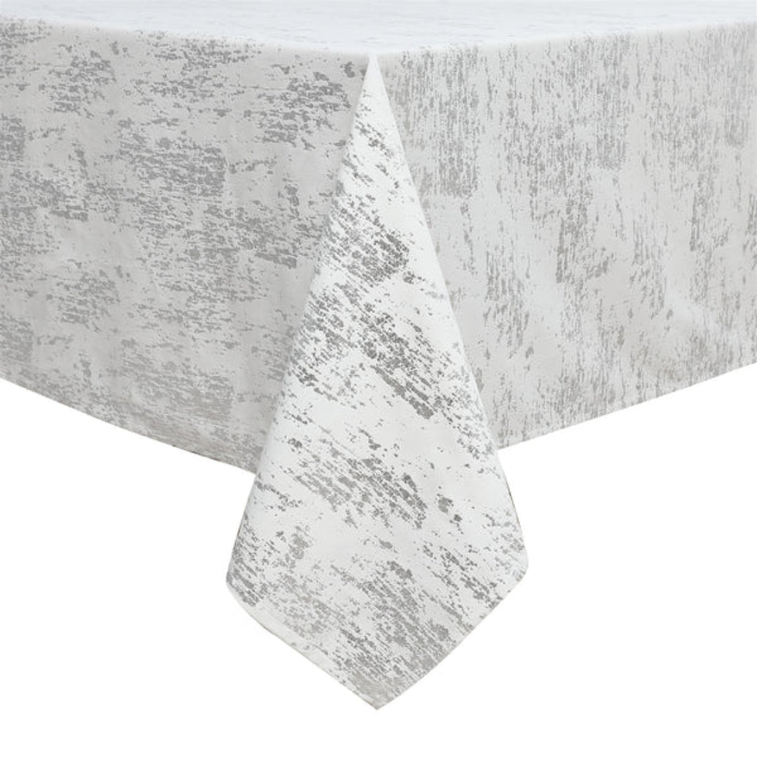 VELVET TABLECLOTH MOSAIC PRINT SILVER 70x144