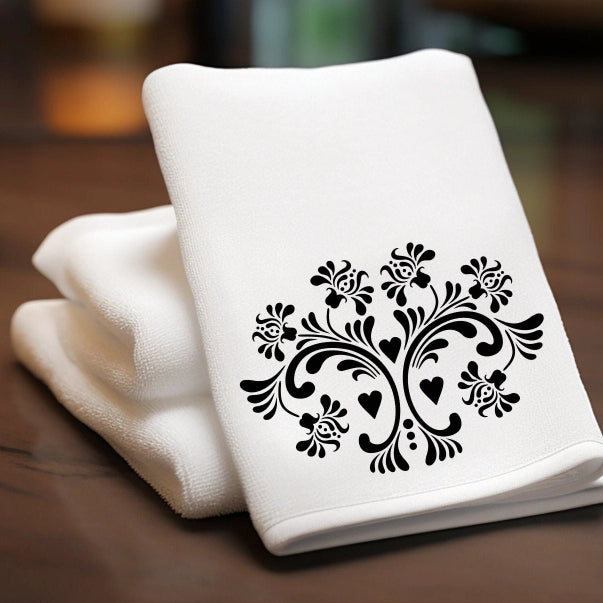 ELEGANT BLACK & WHITE TOWEL