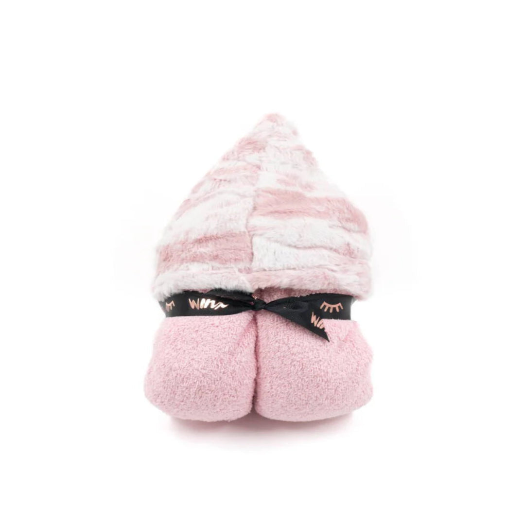 MARBLE PINK HOODED TOWEL