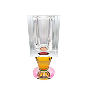 CRYSTAL VASE WITH COLOR BASE