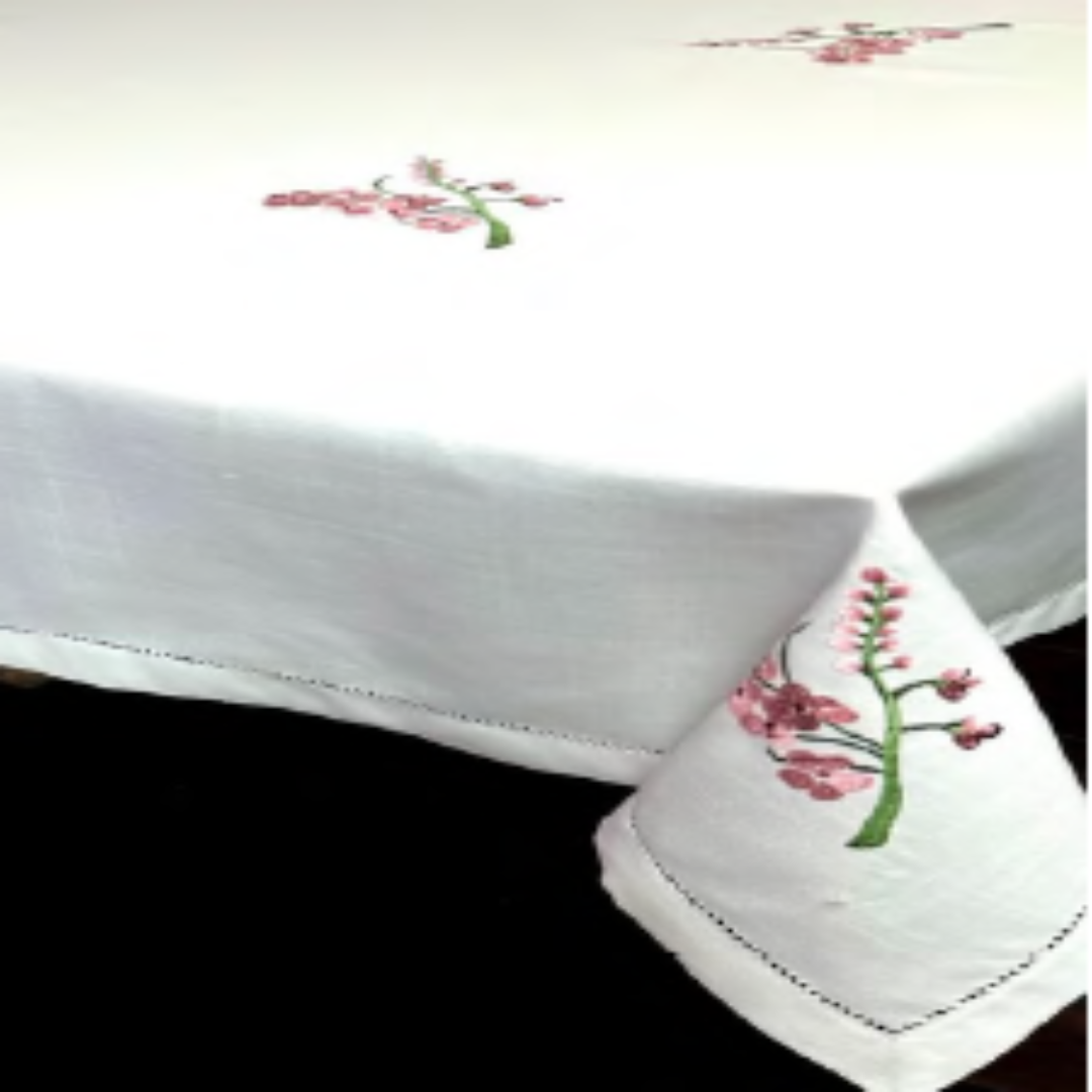 SPILLPROOF LINEN ORCHID TABLECLOTH PINK