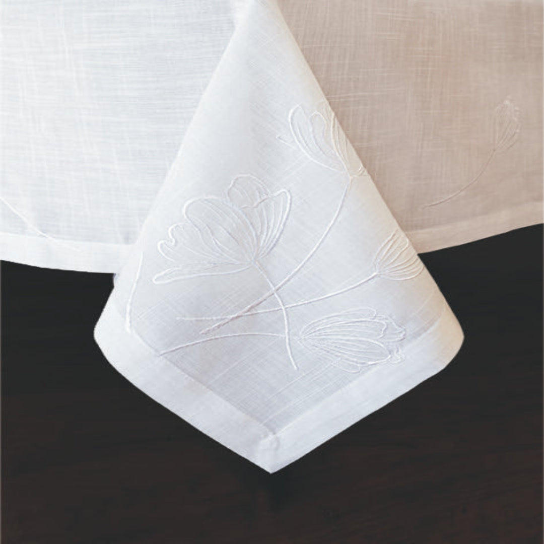 FIORE TULIP WHITE TABLECLOTH