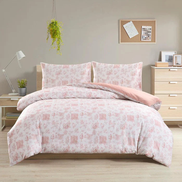 AURA HOME PETITE BELLE TOILE SAFRA DUVET - TAUPE 4 PC