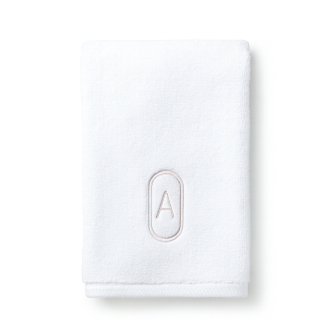 DH OVAL MONOGRAM EMBROIDERED FINGERTIP TOWEL