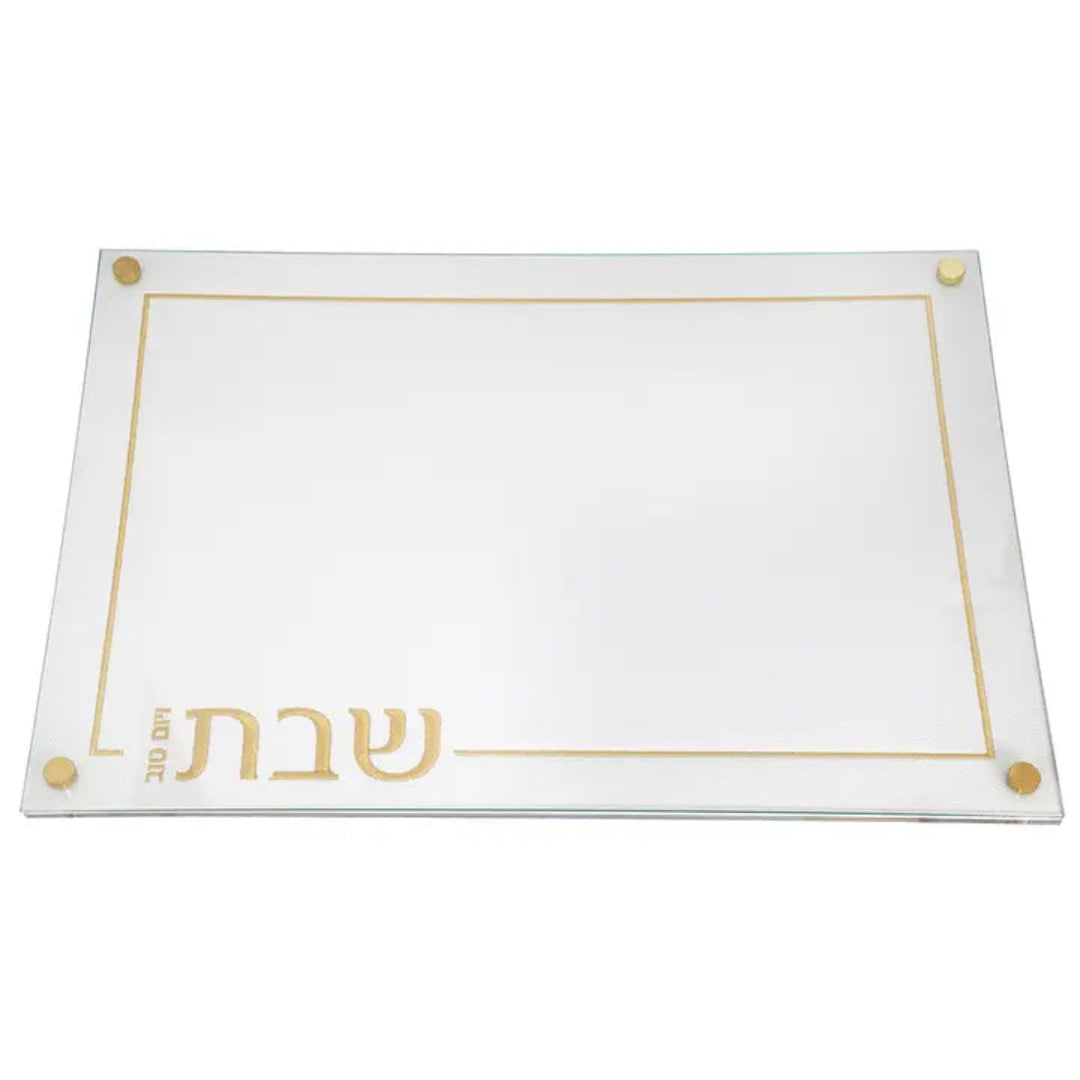 WHITE LEATER CUTTING BOARD-GOLD TEXT