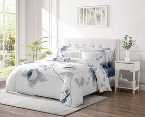 LINEN CLASSIQUE BLUE FLORAL DUVET SET 8PCS