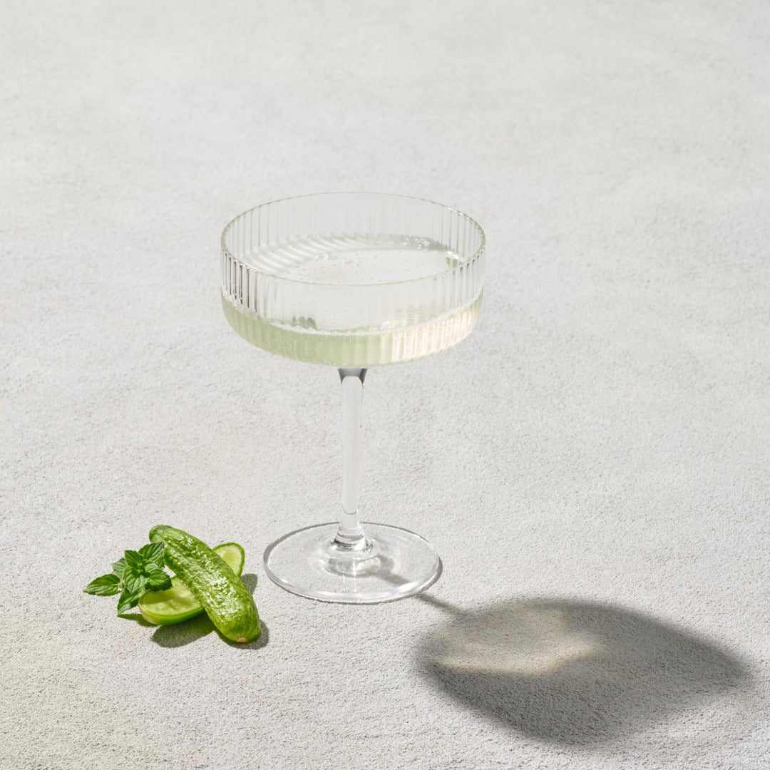 MALIBU, RIBBED COUPE CHAMPAGNE GLASS 7 OZ 6 PK