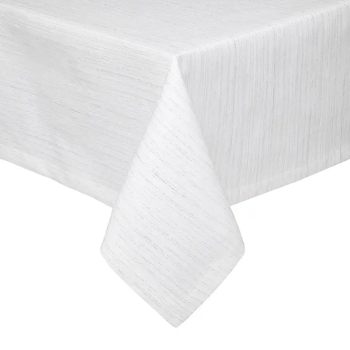 VAIL TABLECLOTH WHITE/SILVER