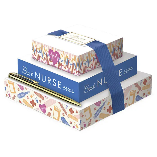 TOWER OF NOTES W/ PEN - NURSE ICONS