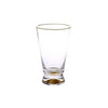 6 PK TUMBLERS W GOLD BASE & RIM 3.5"DX6"H