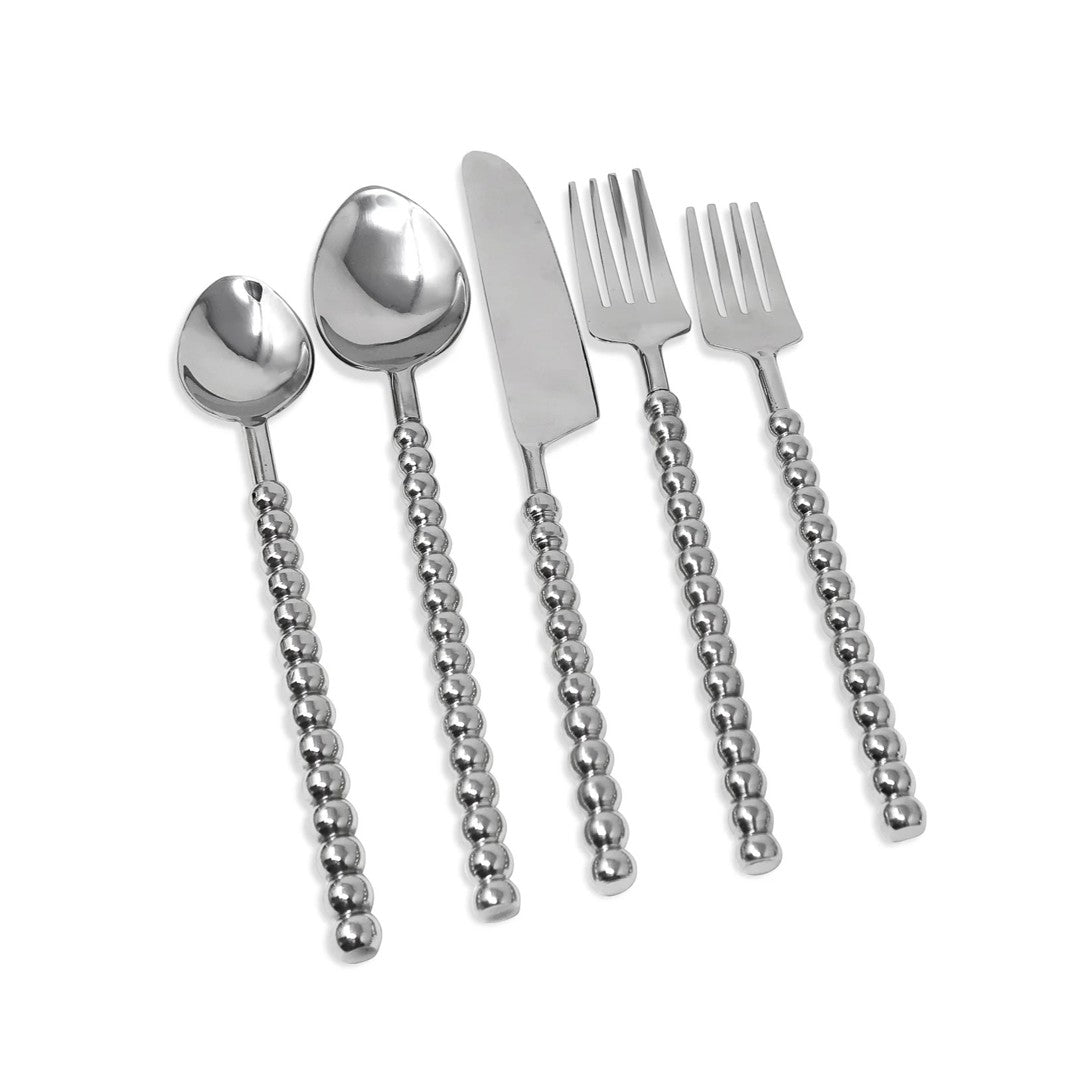 BEADED FLATWARE 20 PC SET SLVR